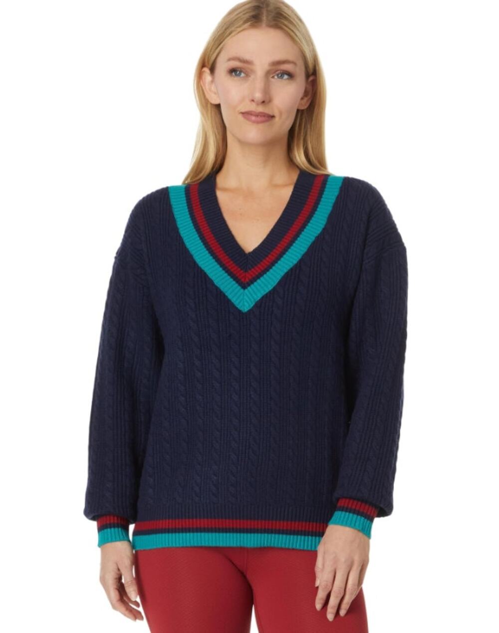 BEACH RIOT Women's Montana Sweater Top XS Blue Ultra Marine Colorblock NWT